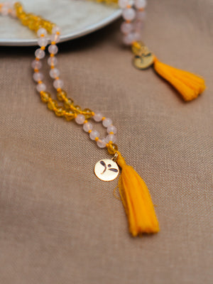 Rose Quartz and Citrine Love & Abundance Mala (small gemstone beads)