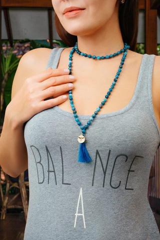 Apatite Intuition Mala (large gemstone beads)