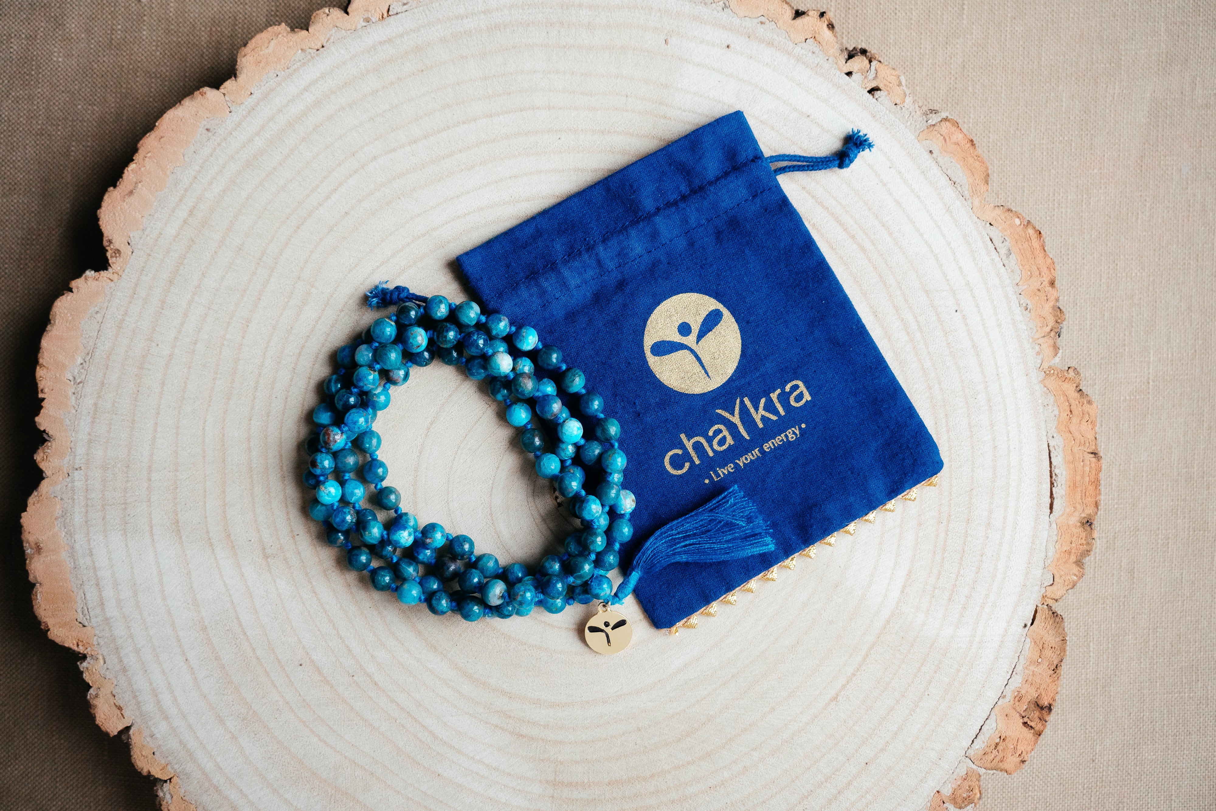 Apatite Intuition Mala (small gemstone beads)