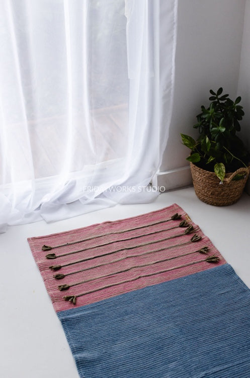 Travel Yoga Mat (pink & blue)