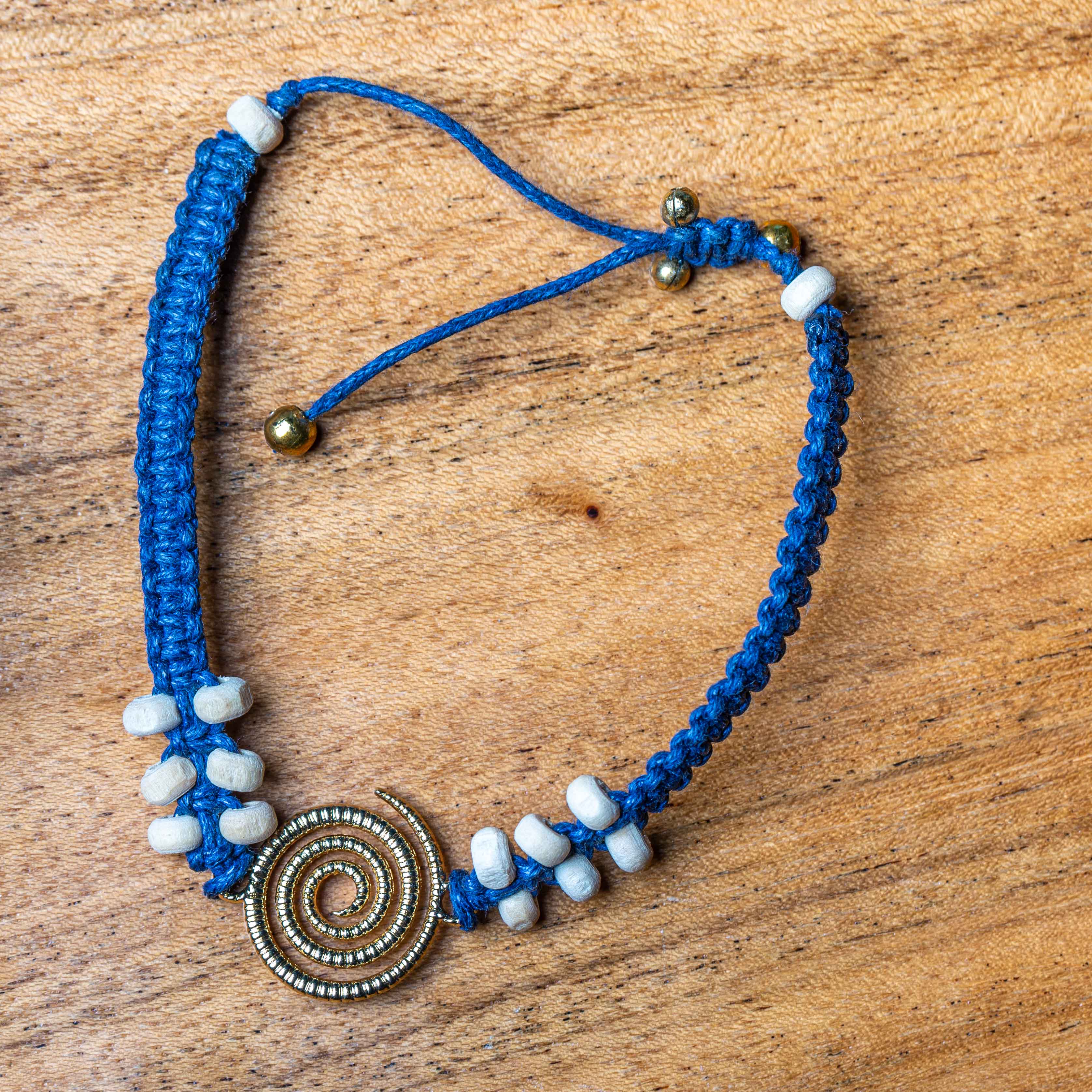 Energy Swirl Macramé Bracelet with Tulsi Beads